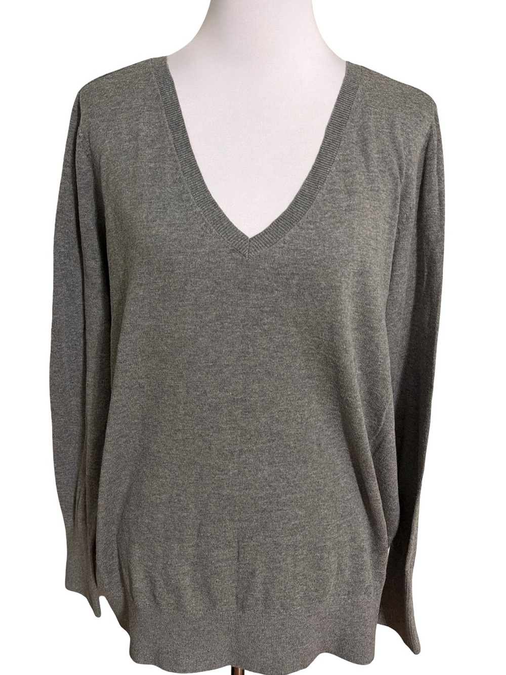 Lane Bryant Gray V Neck Sweater Women's
